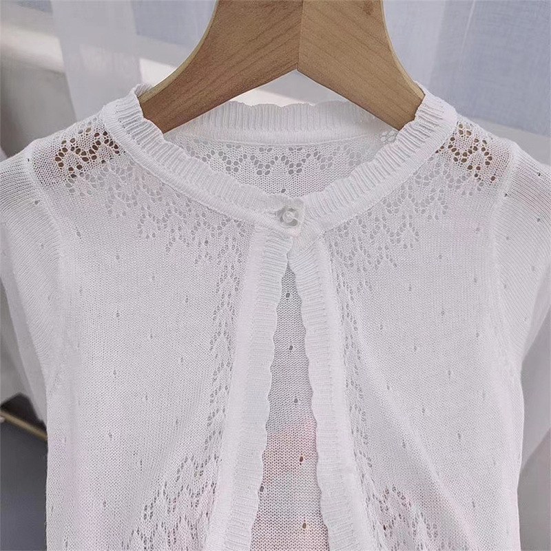 Picture of Popular Girls' Sun Protection Clothing, Breathable Small Shawl, Summer New Style, Kidsren's Little Princess One-Year-Old Knitted Cardigan Jacket, Trendy