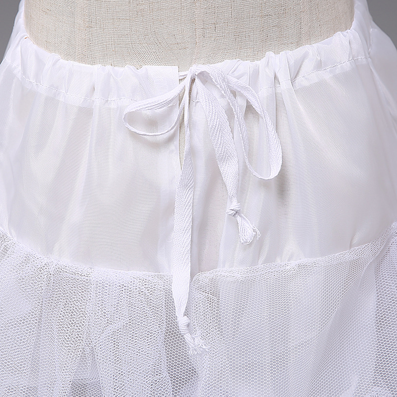 Picture of Girls' Pirons Large Two-Layer Hard Mesh Boneless Flower Girl's Dress Pirons Princess Dress Underwear Skirt 32# White