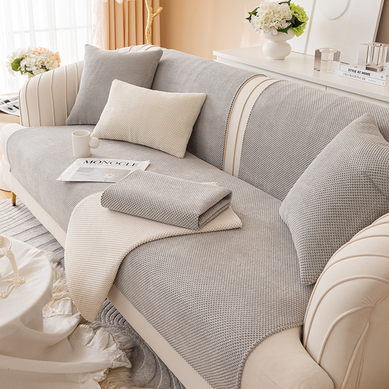 Corduroy Sofa Cushion, Universal for All Seasons, Simple Modern Non-Slip Sofa Cover, Cloth Cover with Anti-Slip Design