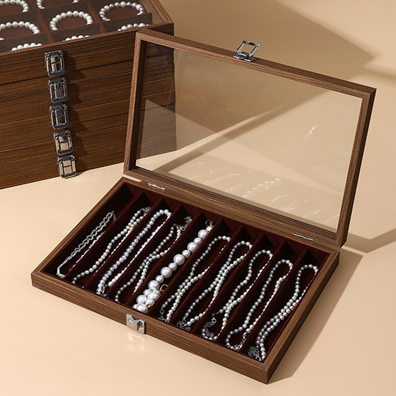 Jewelry Box with Lid Jewelry Chest Necklace Bracelet Bead Jewelry Pearl Necklace Thick Necklace Storage Display Jewelry Box