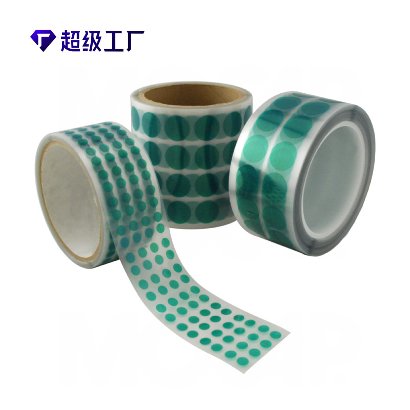 Green PET High Temperature Masking Tape High Viscosity No Residue Dot Film