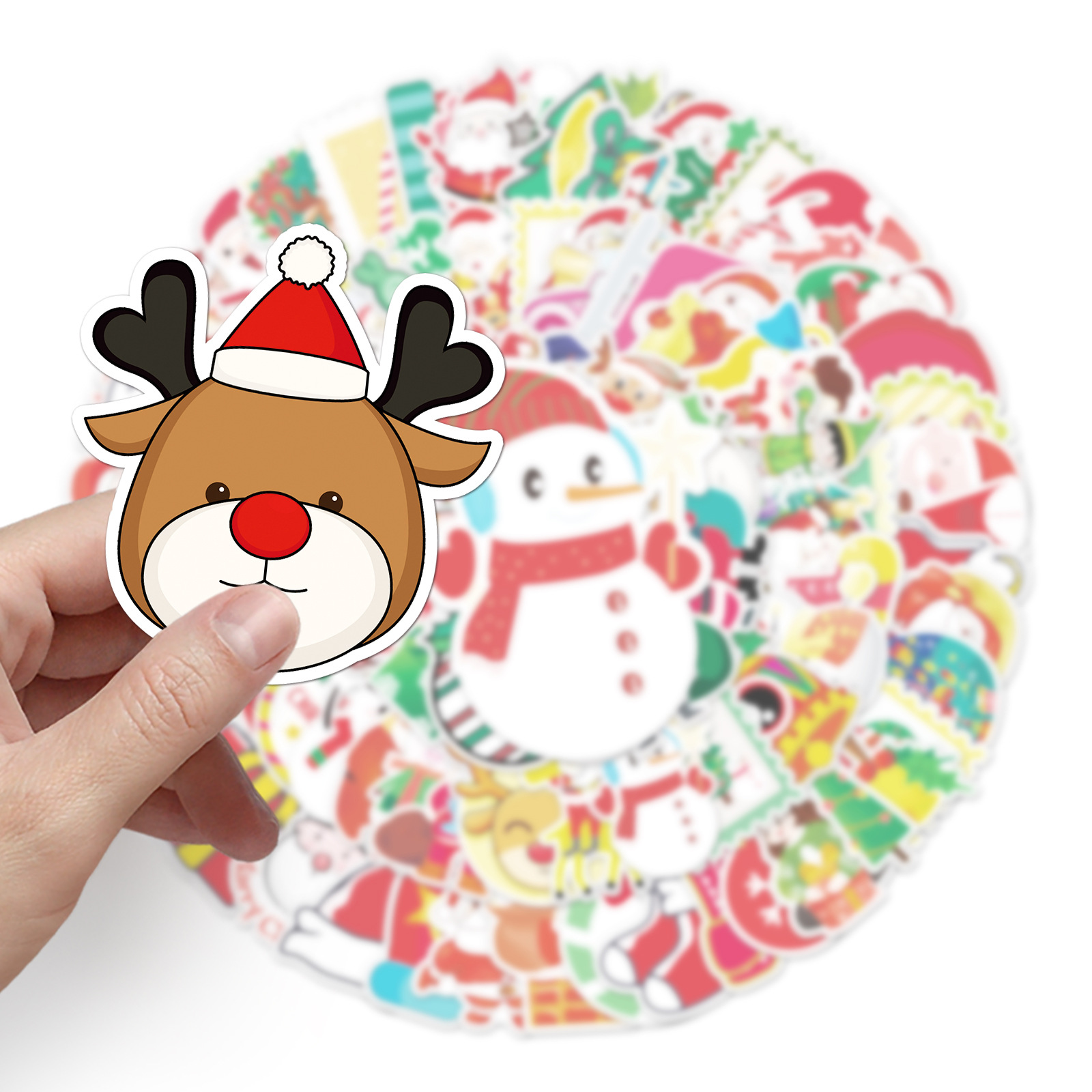 Picture of 100 Christmas Graffiti Cross-border Personality Holiday Creative Goo Card DIY Water Cup Skateboard Luggage Sticker Waterproof