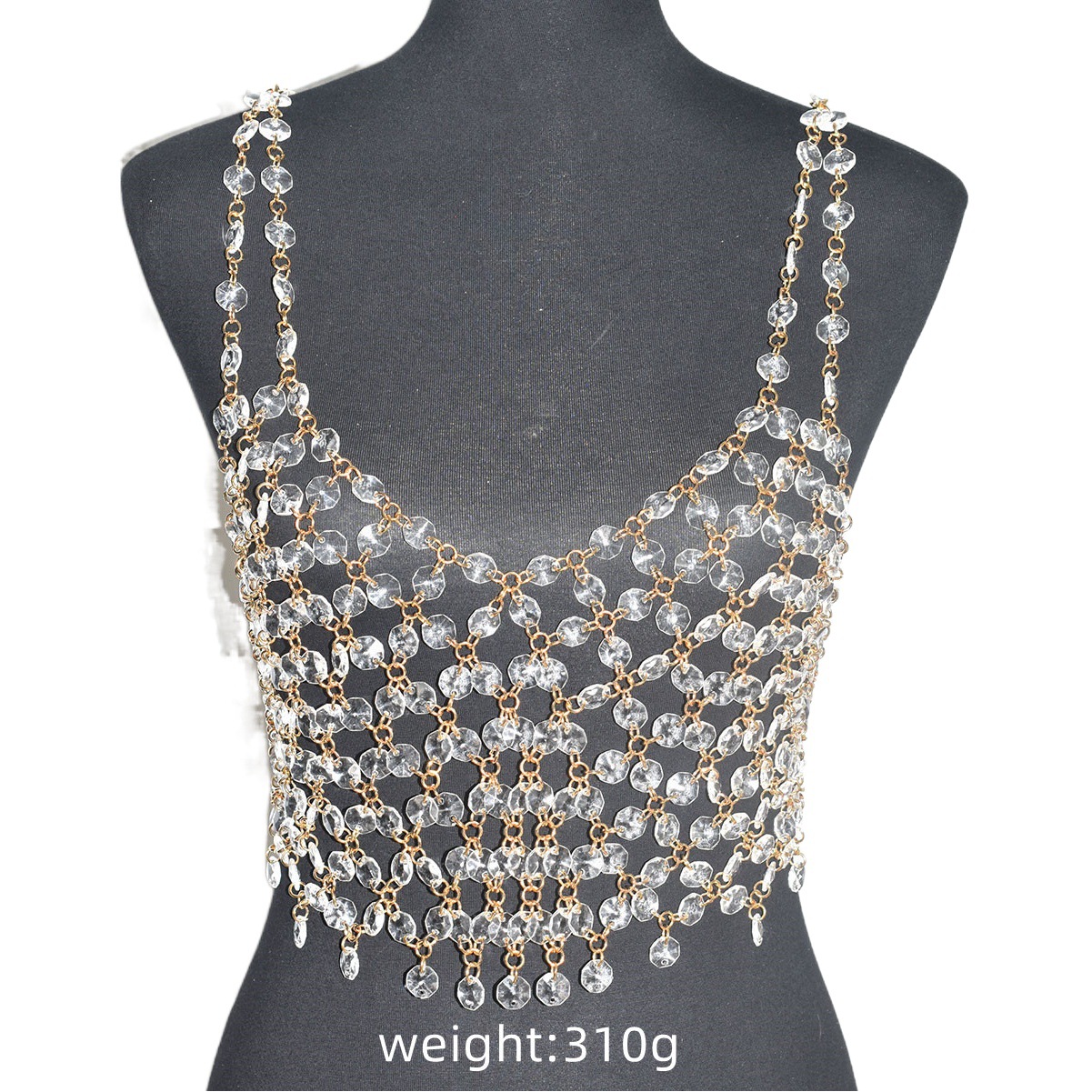 Stage performance Crystal camisole bra chain clothing accessories shiny underwear show wear body chain accessories