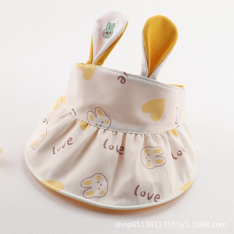 Picture of Rabbit Baby hat summer empty top hat baby big brim sun protection hat boys and girls toddler beach sun hat cute