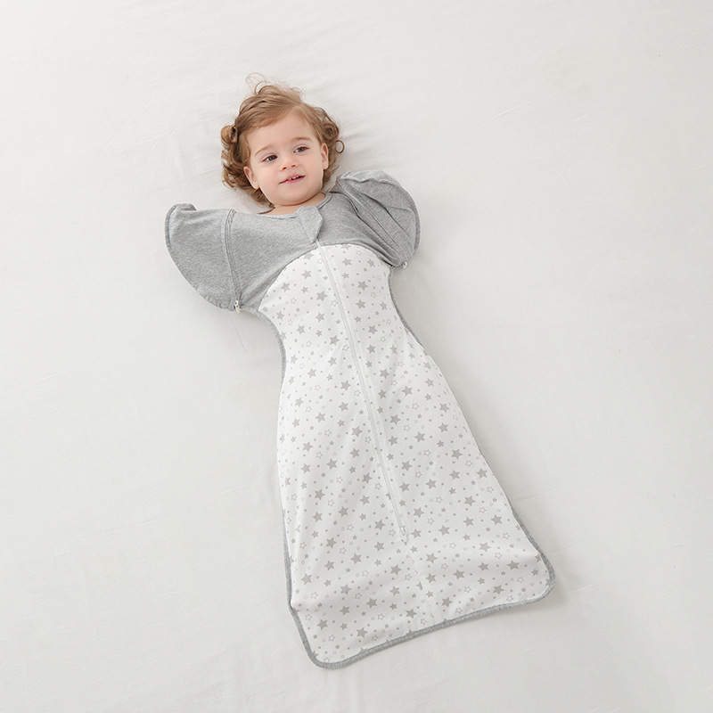 Picture of Baby surrender sleeping bag swaddling spring and autumn pure cotton newborn baby sleeping artifact wrapped by anti-shock anti-kick quilt
