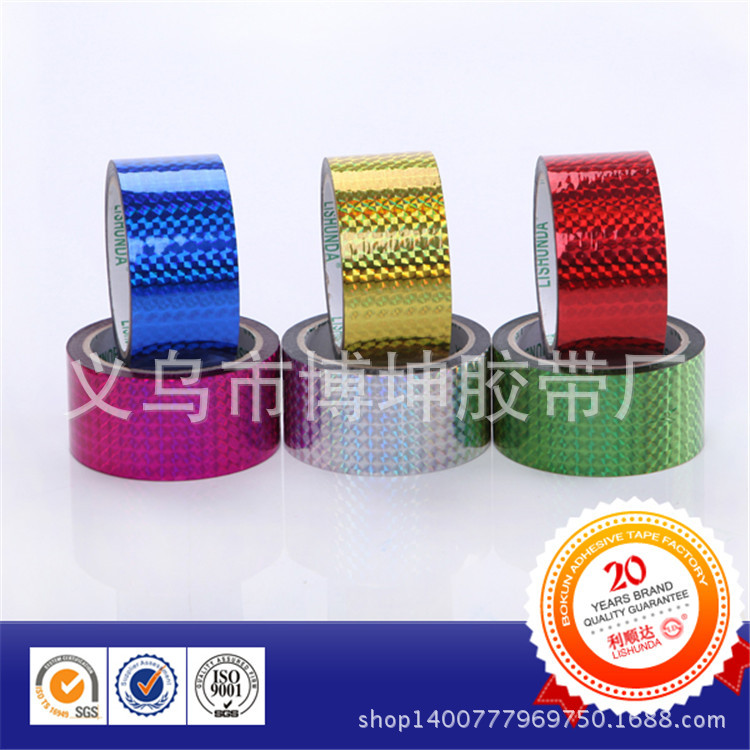 6-color sticker holiday wedding square laser flash decorative tape gift box packaging diy tape 4.5*40m