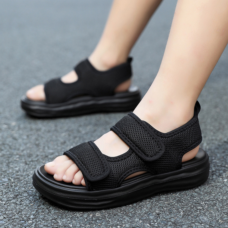 Factory Summer New Sandals Children Soft Sole Sandals Cloth Surface Comfortable Sandals Solid Color Boys Beach Shoes Trendy in stock