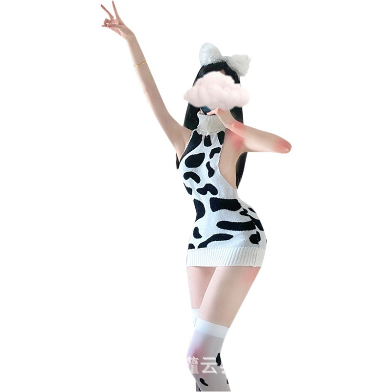 Lin linting sexy lingerie female sexy cow sweater pure desire uniform temptation bed suit open file free off 1429