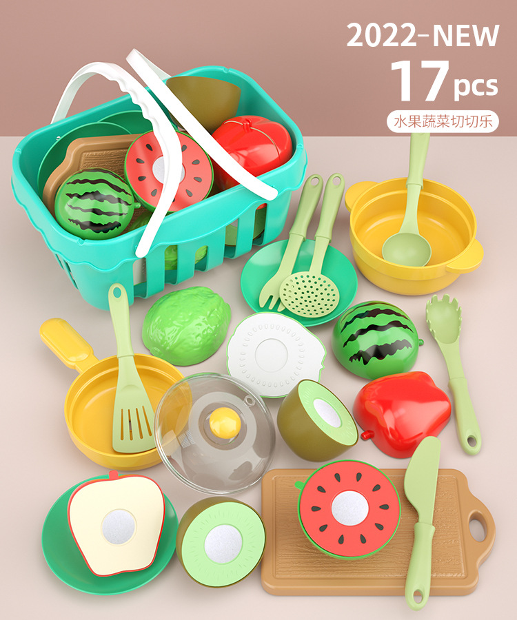 Picture of Gongzi Cross-border Children's Fruit-cutting Toys Baby Vegetable-cutting Joy Boys and Girls Play Kitchen Fruit and Vegetable suit