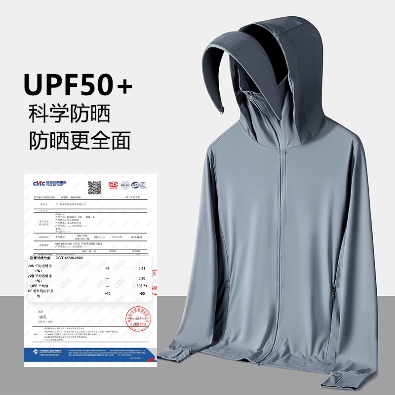 Summer Ice Silk Sun Protection Clothing for Men and Women, Thin Outdoor Fishing Quick-Drying Jacket, Anti-Uv Sun Protection Clothing, Face Protection