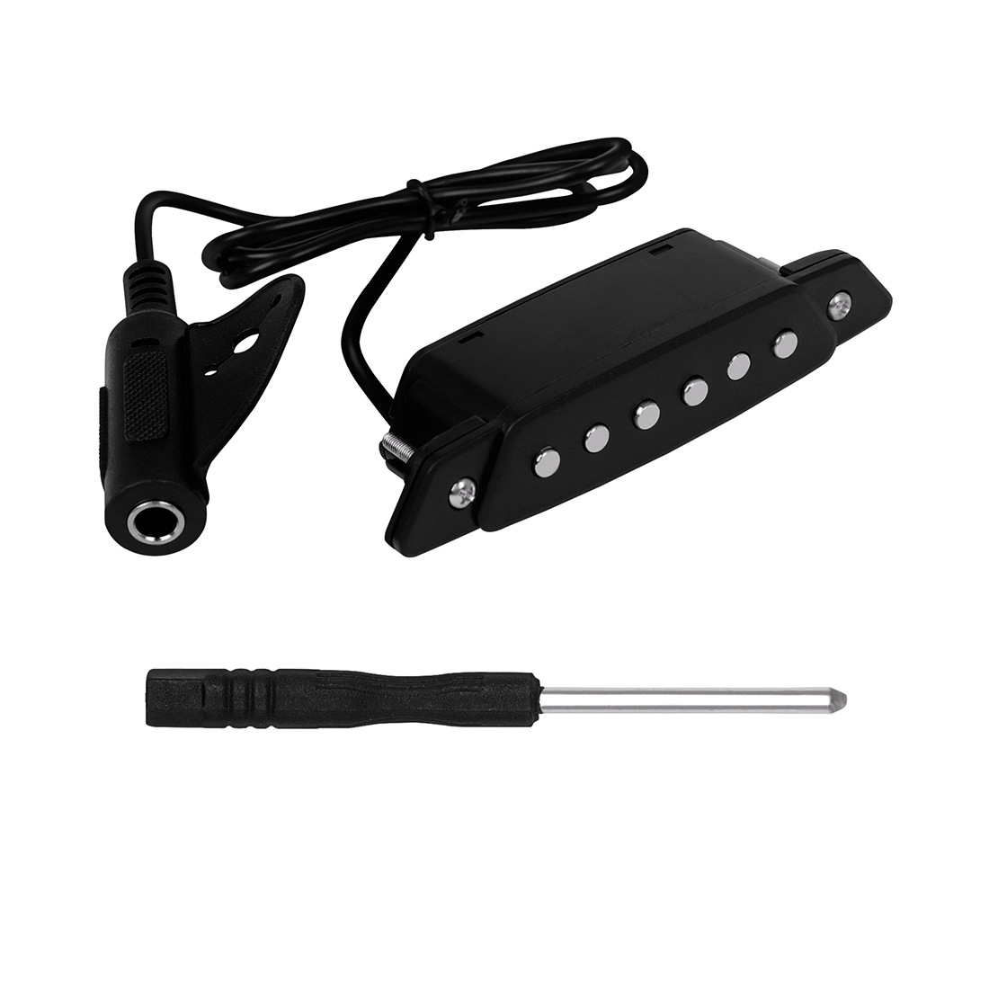 Wholesale plastic guitar sound hole pickup with hardware screwdriver free hole pickup folk guitar accessories