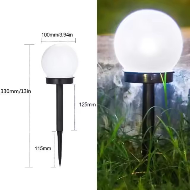 Picture of Cross-Border Solar Round Bulb Ground Lamp Simple Waterproof Outdoor Courtyard Lamp Garden Villa Decorative Lawn Lamp