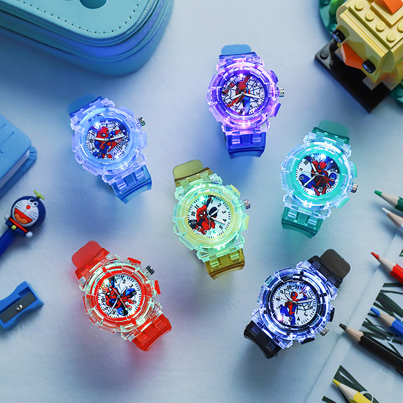 Picture of Cross-Border New Spider-Man Watch Luminous Plastic Cartoon Watch Boy Boy Quartz Watch Wholesale in Stock