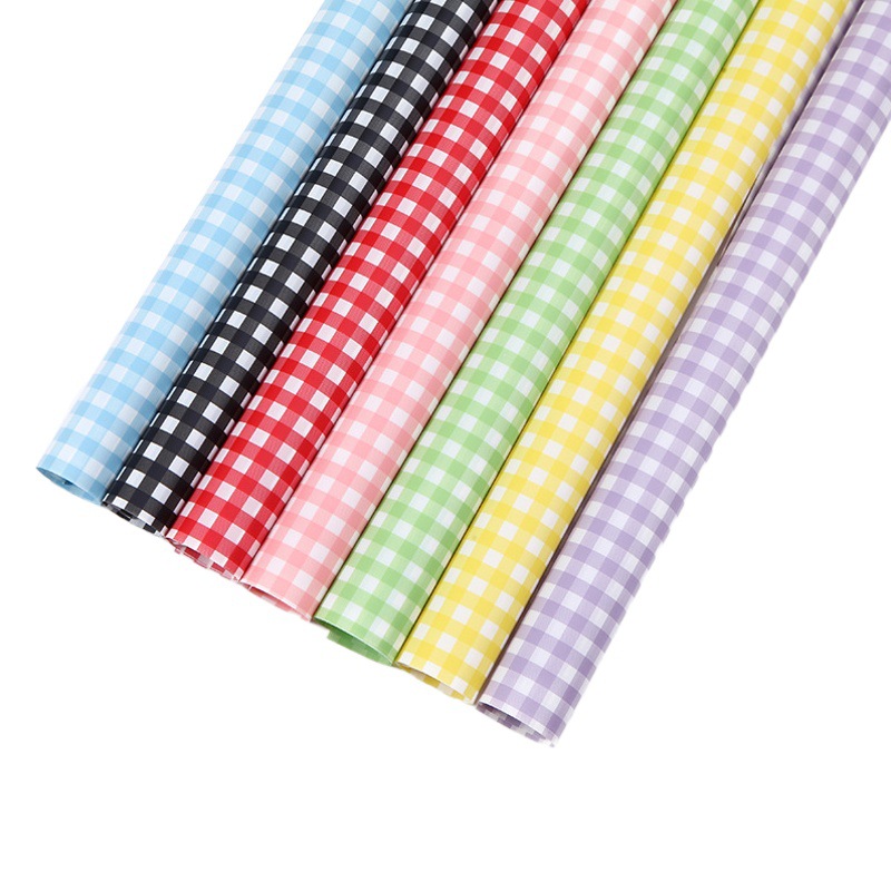 Youthful Plaid Floral Wrapping Paper Material Bouquet Gift Floral Packaging Nosa Paper Korean Plain Paper Cross-Border Hot Sale