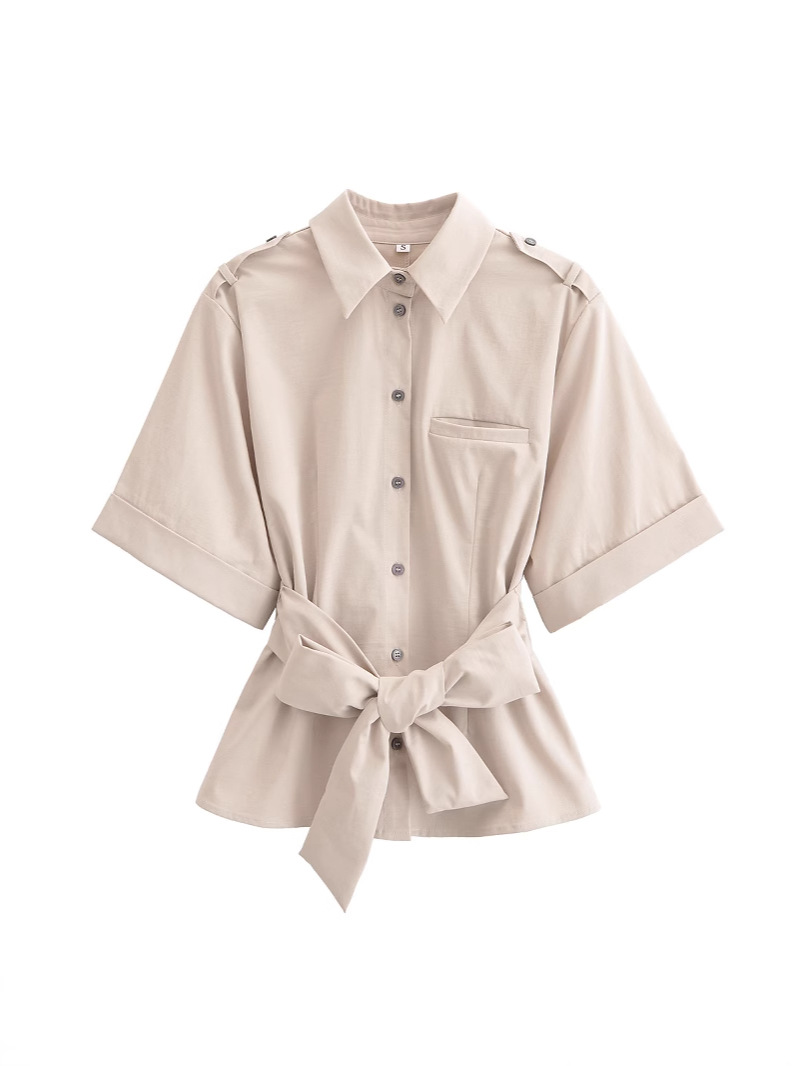 Picture of Cross-border 2025 new spring and summer fashion tooling wind single-breasted waist top