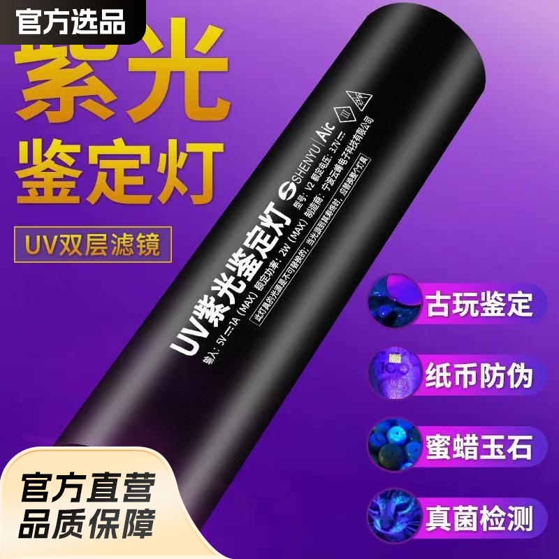 Special Fruit and Vegetable Jade Detection Pen for Purple Light Identification 365Nm Flashlight Fluorescent Agent Uv