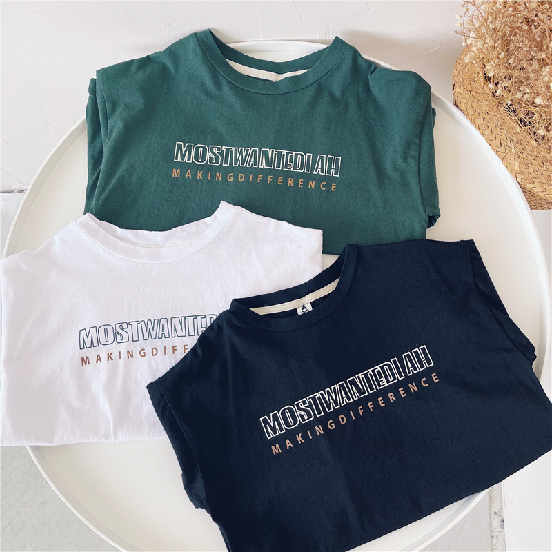 Pure Cotton Children's T-shirt Boys Short-sleeved Korean Style Trendy Children's Wear Summer New Children's Top Fashionable Handsome T-shirt Trendy