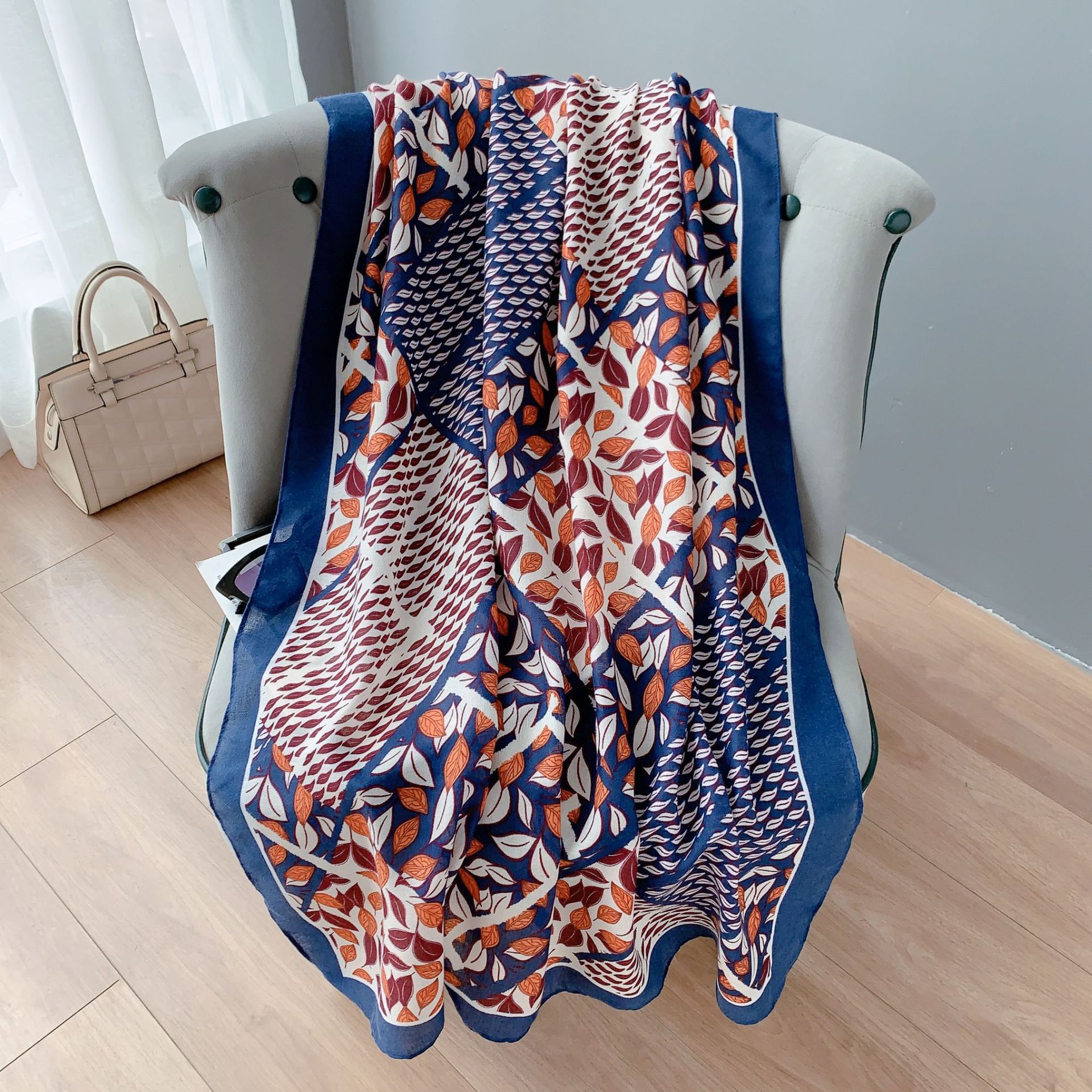 Picture of Small Large Scarf Autumn and Winter Women's Cotton and Linen Scarf Summer Lunch Break Air-conditioning Room Shawl Dual-use Travel Scarf Fashion
