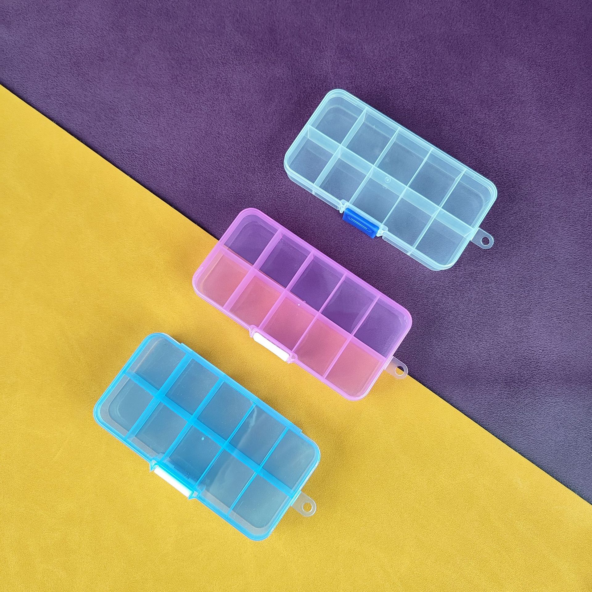 Fixed 10-cell Transparent Plastic Storage Box Beaded Armor Hardware Tool Jewelry Multi-cell Sorting Element Sorting Box