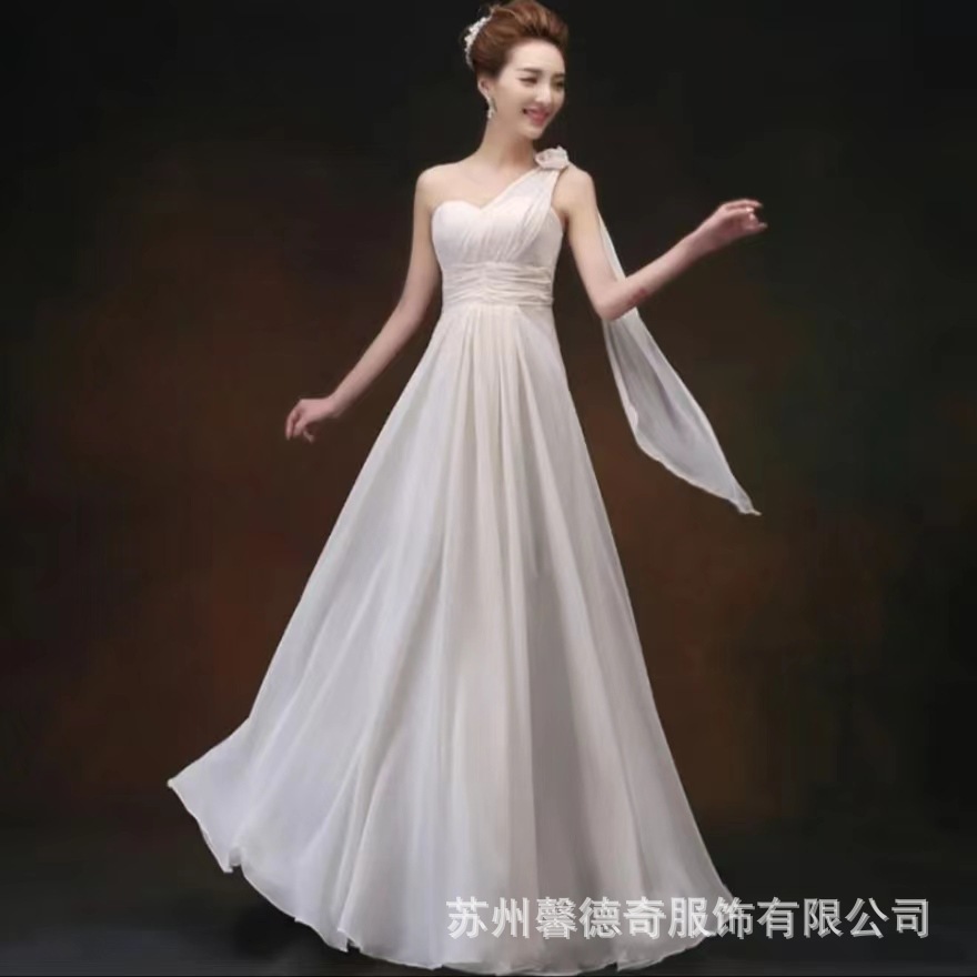 Picture of Bridesmaid Dress women's long fairy dress Korean style birthday banquet adult ceremony can be worn at ordinary times girlfriends Sisters Group dress
