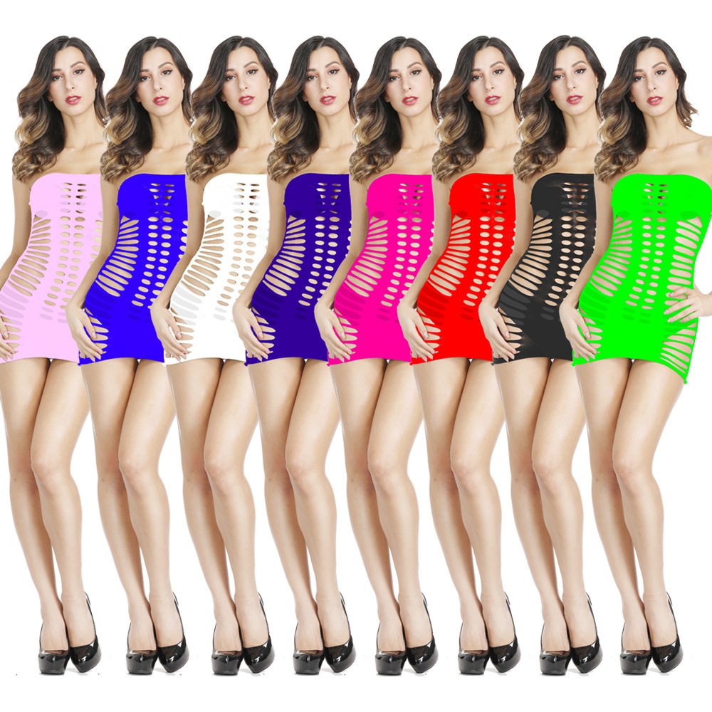 Picture of European and American foreign trade sexy underwear tube top hole skirt hollow w294