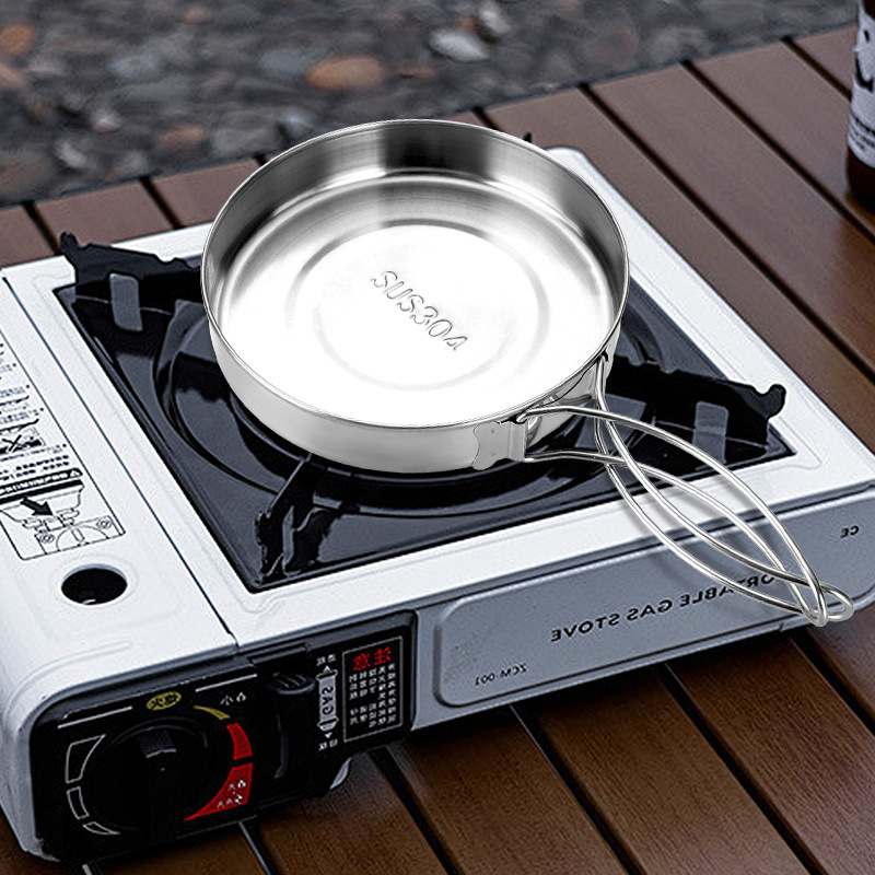 Picture of 304 Stainless Steel Camping Cookware Picnic Portable Multifunctional Storage Set Pot Cookware Set Outdoor Folding Tableware