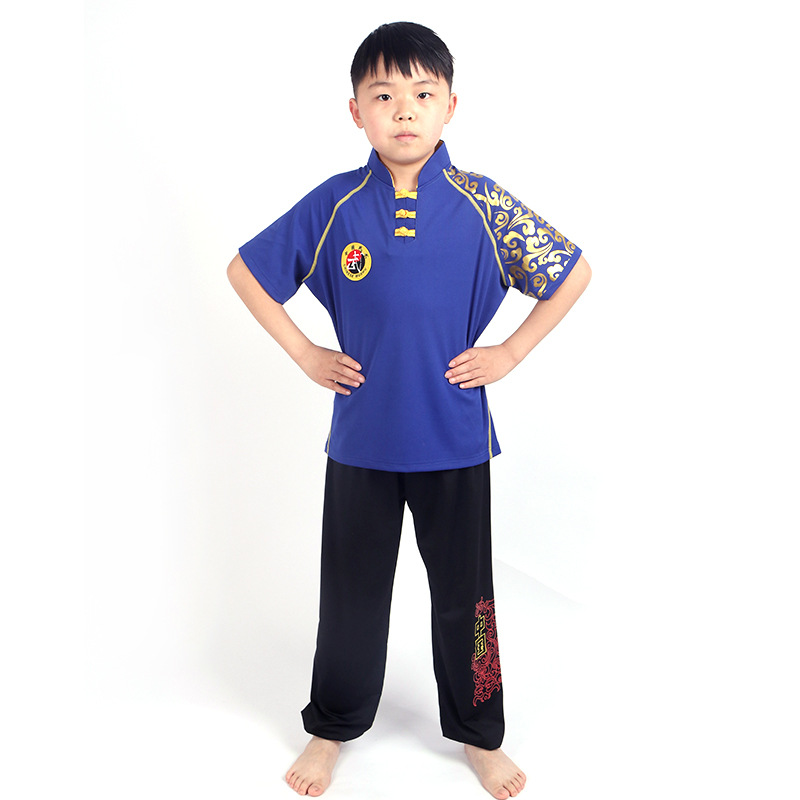 Picture of New Autumn and Winter Long Short-sleeved Crewneck High-elastic Sweat-wicking Chinese Red Martial Arts Suit Training and Competition Suit Logo Printing and Embroidery