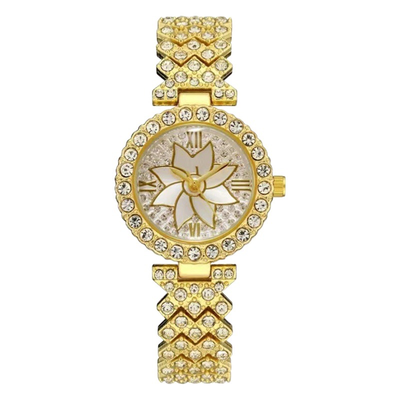 Foreign Trade Hot Selling Fashion Baby's Breath Bracelet Watch Rhinestone Flower Ladies Watch Bracelet Women's Watch Wholesale