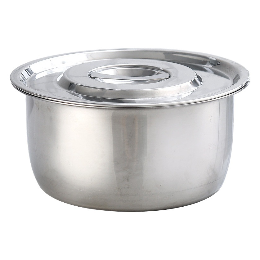 Spot stainless steel oil basin with lid taste cup round cooking kitchen seasoning tank commercial soup basin pig cylinder seasoning box