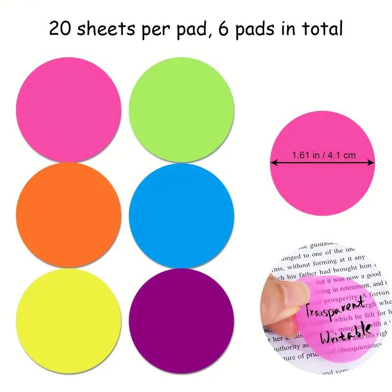 Picture of Cross-border Hot Sale Round Transparent Waterproof Index Sticker N Bookmark Aesthetic Sticker Office School Supplies
