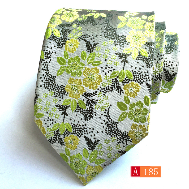 Picture of Source manufacturers polyester jacquard material men's tie big flower spike fashion tie in stock wholesale