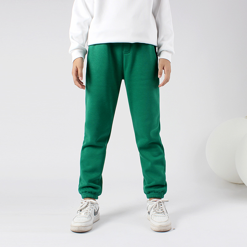 Picture of Autumn and winter Korean version of the new children's fleece-lined pants big children's solid color all-match warm pants girls' pants generation