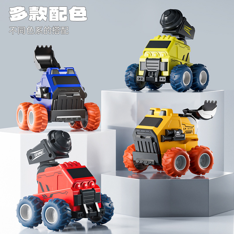 Picture of Children's engineering vehicle drop-resistant pull-back mining dirt cart inertia Press projection car boy toy car wholesale