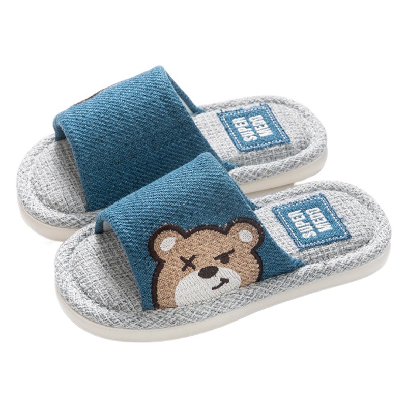 Carefully Selected Summer Linen Slippers Indoor Wooden Floor Home Children's Slippers Girls Boys Cute Shoes Wholesale