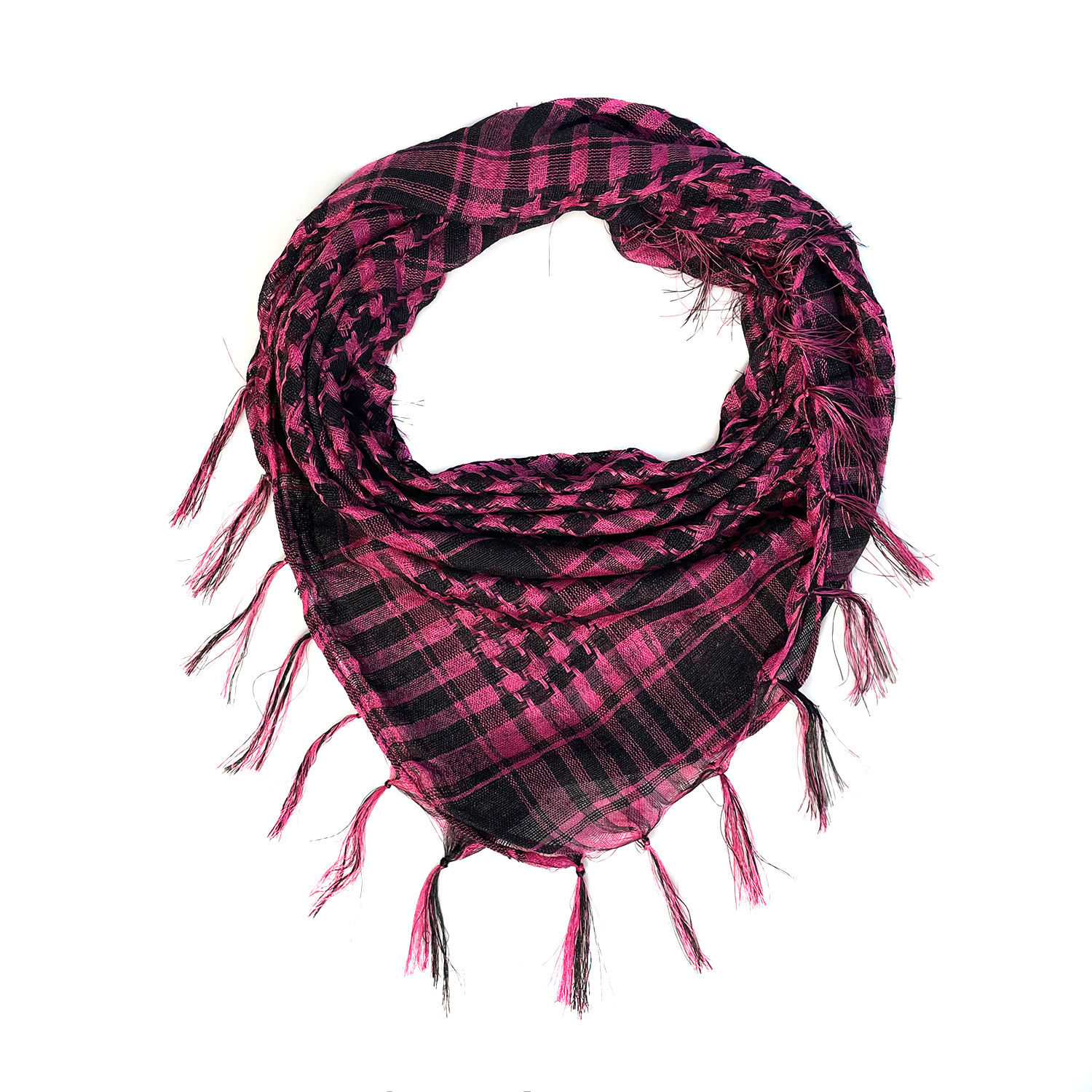 Picture of Net Silk Houndstooth Square Scarf Arabian Headscarf Outdoor Military Fan Tactical Export Tassel Desert Scarf Cross-border