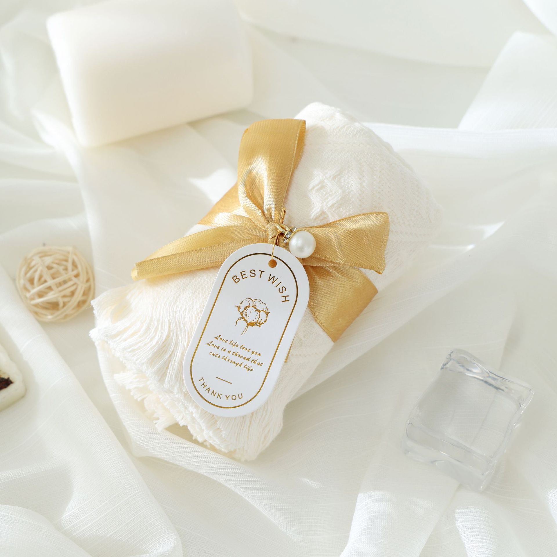 Picture of Wedding towel hand gift bridesmaid gift wedding pure cotton towel company activity opening annual meeting company small gift