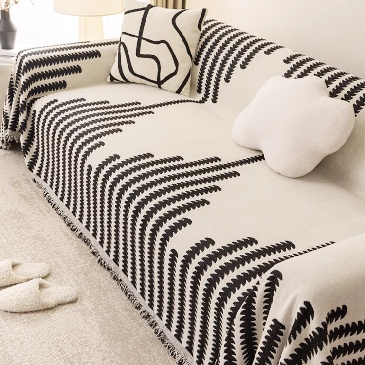 2025 new chenille sofa cover towel four seasons universal hanging ear sofa cover cloth skin-friendly comfortable full cover sofa blanket
