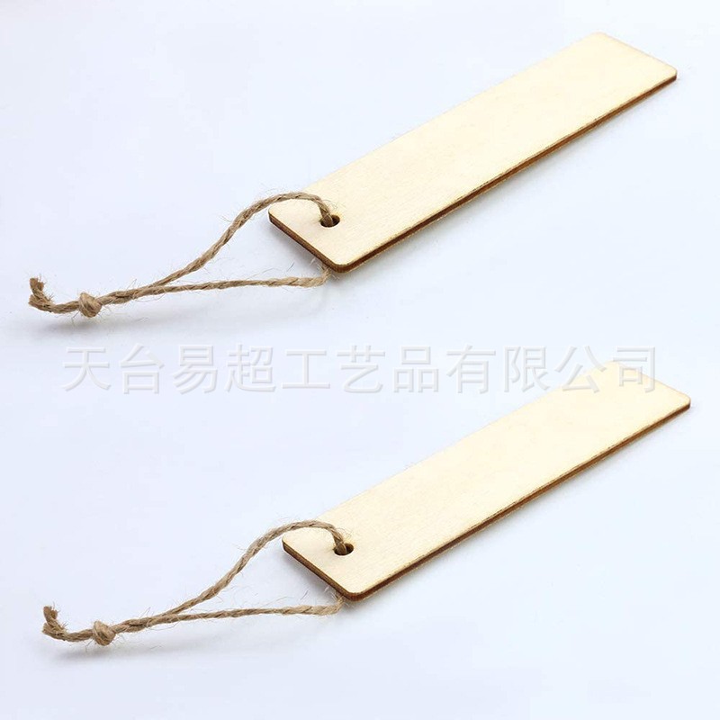 Picture of Wooden DIY Blank Signage Kidsren's Painted Creative Engraving Bookmark Wishing Sign Wooden Crafts Hanging Sign