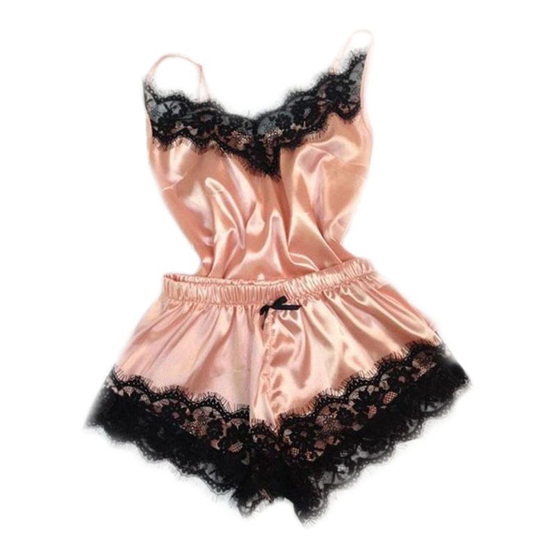 Foreign trade sexy underwear women's sexy underwear Europe and the United States large size eyelash home clothes two-piece set Wholesale