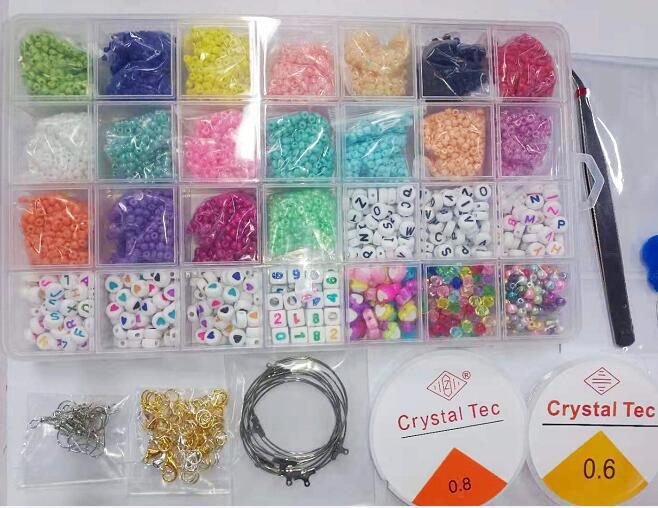 Picture of Amazon Hot Sale 24 Grid Multi Style Letter Beads Boxed Color Beads Handmade Set with Accessories diy Material