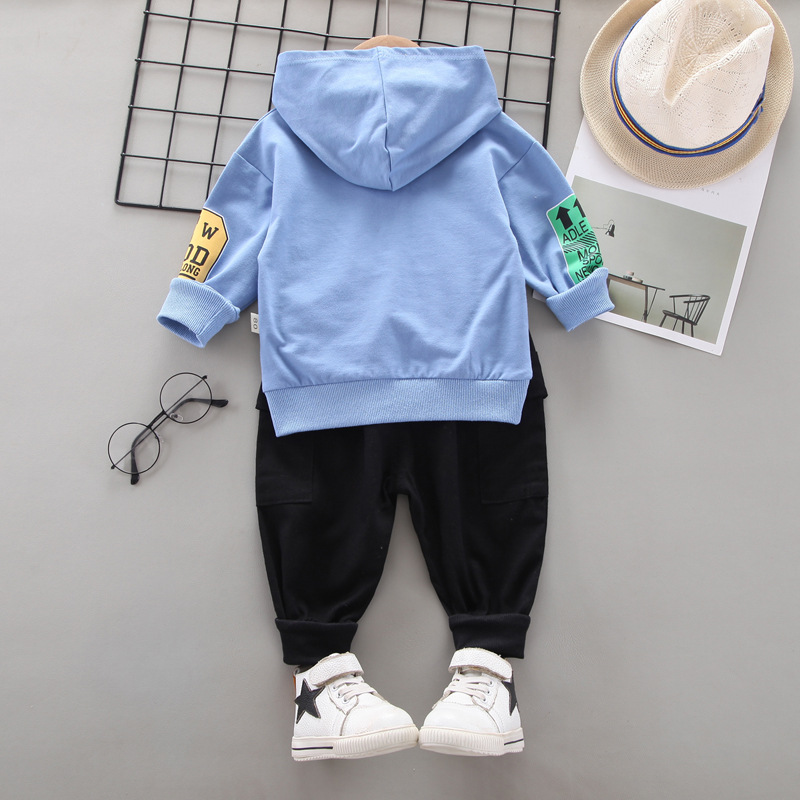 Picture of Boys' Spring and Autumn new children's sports leisure loose hoodie long-sleeved sweater children's clothing two-piece set Wholesale