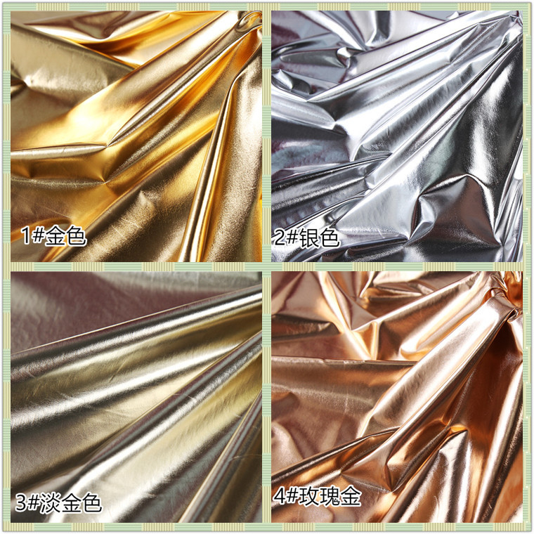 Gold silver soft mirror fabric bright mirror pongee thin coating fabric waterproof designer fabric