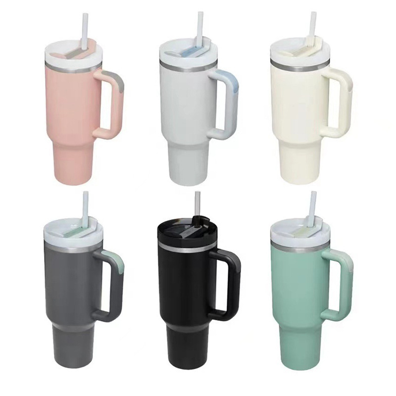 Picture of Cross-border 40oz generation second generation car cup 304 stainless steel handle thermos cup large capacity straw ice cup