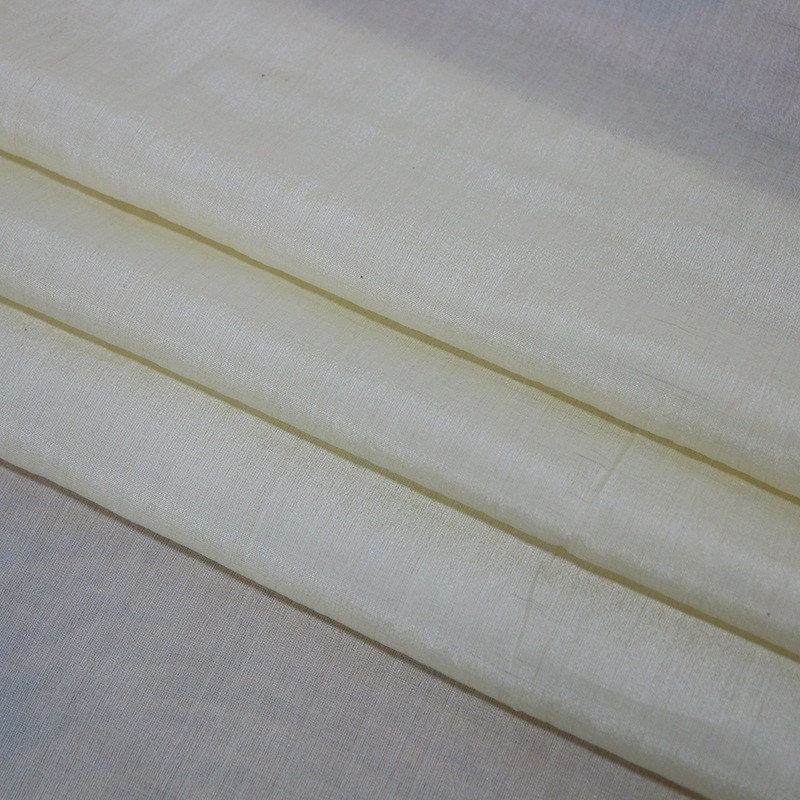 Picture of Plain Beauty Cloth 130cm Wide Tussah Silk Cotton Blended Fabric Undyed Original Color High-End Natural Touch