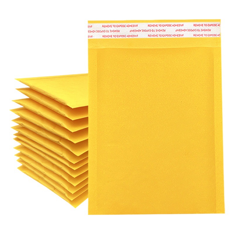 Kraft Paper Bubble Bag Wholesale Thickened Clothing Packaging Bag Shockproof Bubble Bag Express Bag Factory Yellow Envelope Bag