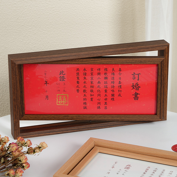 Picture of Double-sided rotating photo frame decoration frame bedroom desktop decoration engagement book custom decorations for wedding gifts