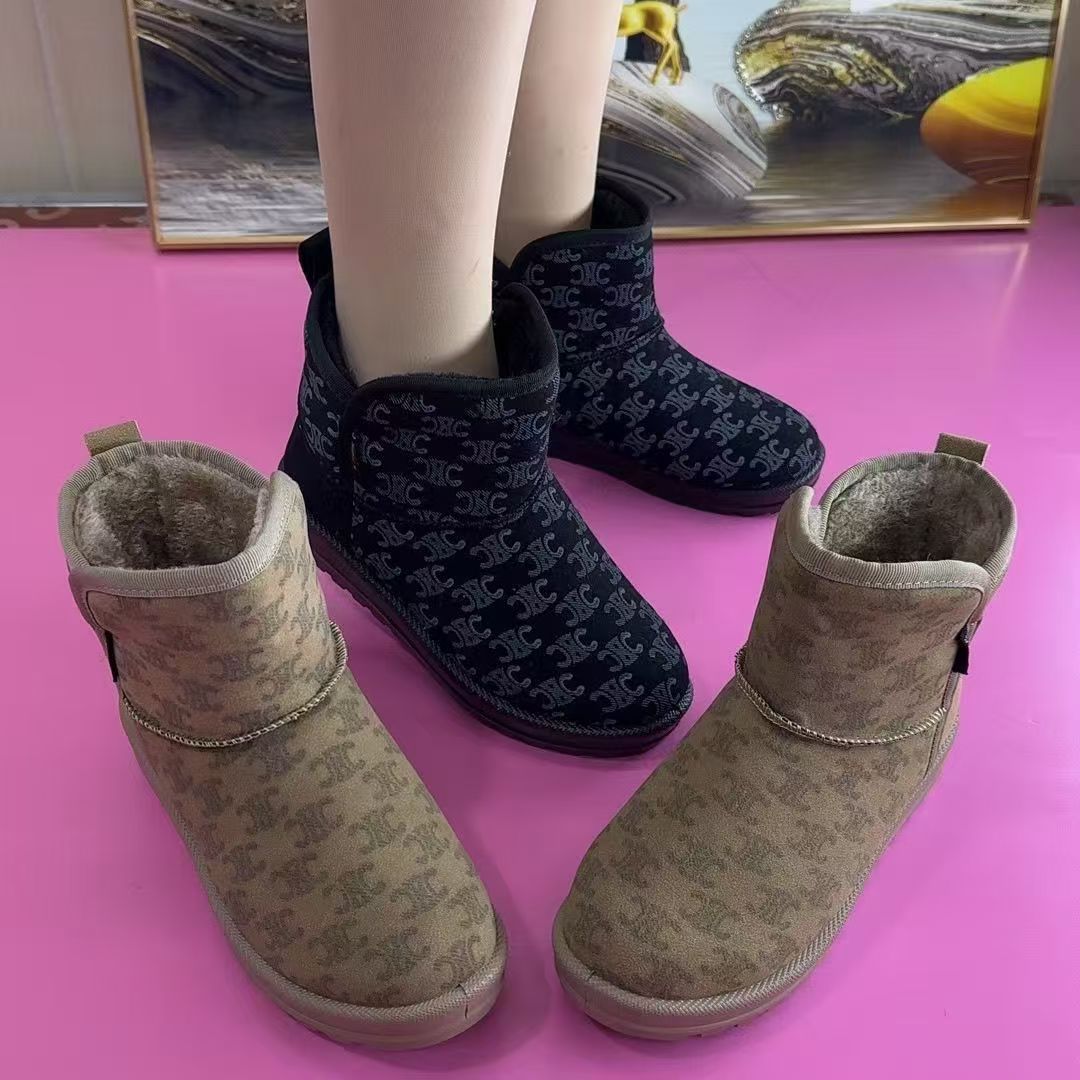 New snow boots women's fleece-lined thickened winter non-slip new casual boots warm cotton shoes cotton boots fashion mother shoes