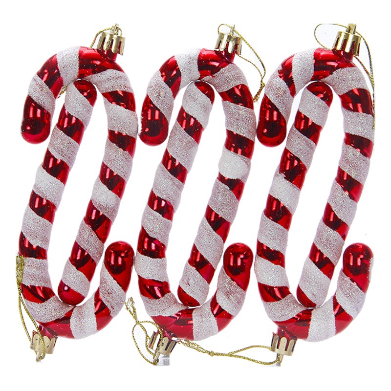 Amazon new bright fat thick crutch pendant Christmas tree decorations hook pendant Christmas decoration accessories