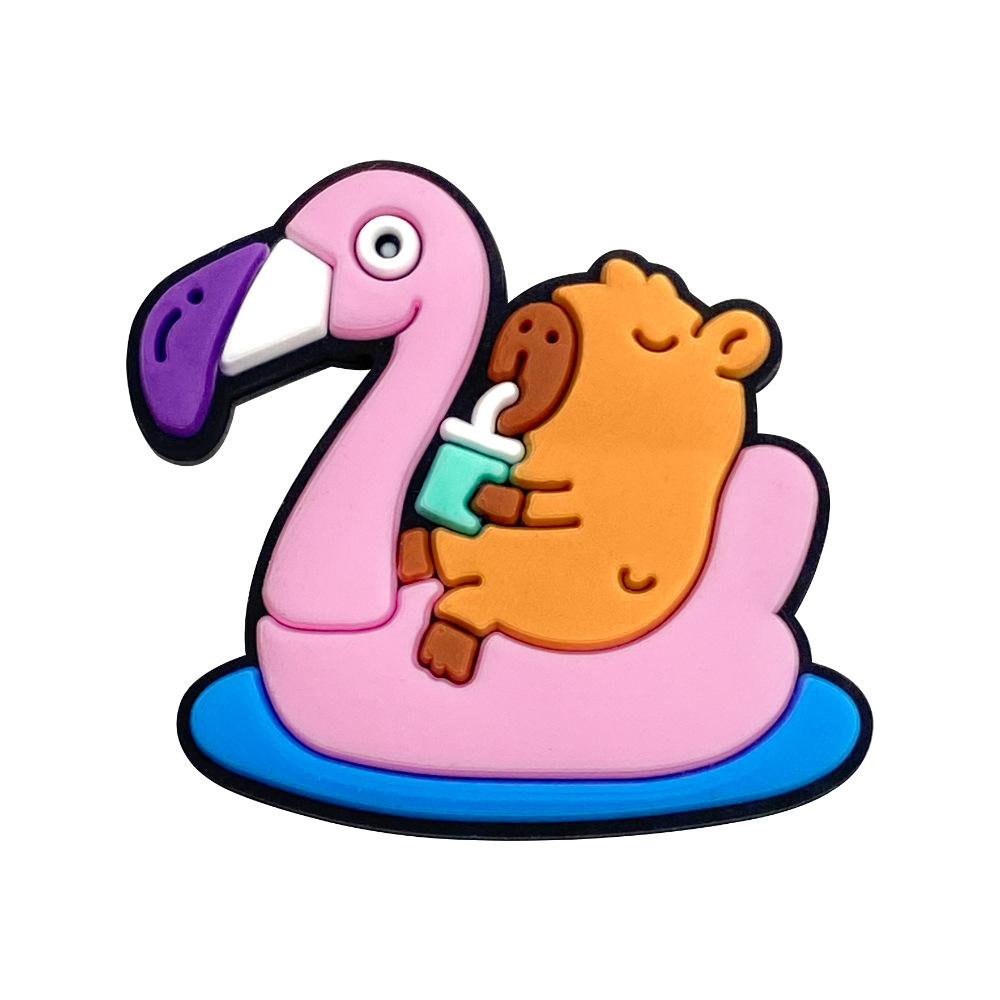 Picture of Cute Cartoon Capybara Series Hole Shoes Shoes Flower Shoe Buckle Capibala Funny Shoe Accessories DIY Accessories