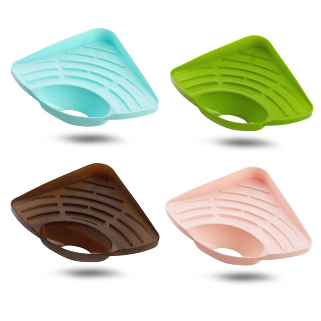 Picture of Suction Cup sink rack plastic storage rack storage rack dishwashing sponge rack triangle drain rack 87g